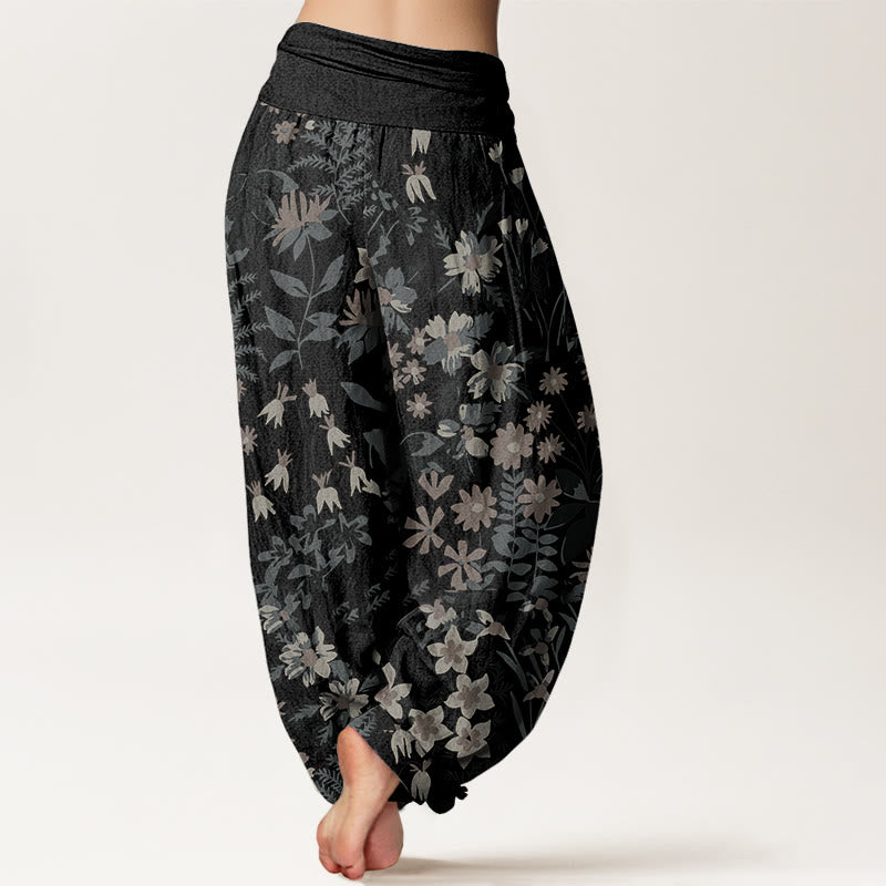 Buddha Stones カジュアル レディース デイジー・花・葉デザイン 伸縮ウエスト ハーレムパンツ - image 7