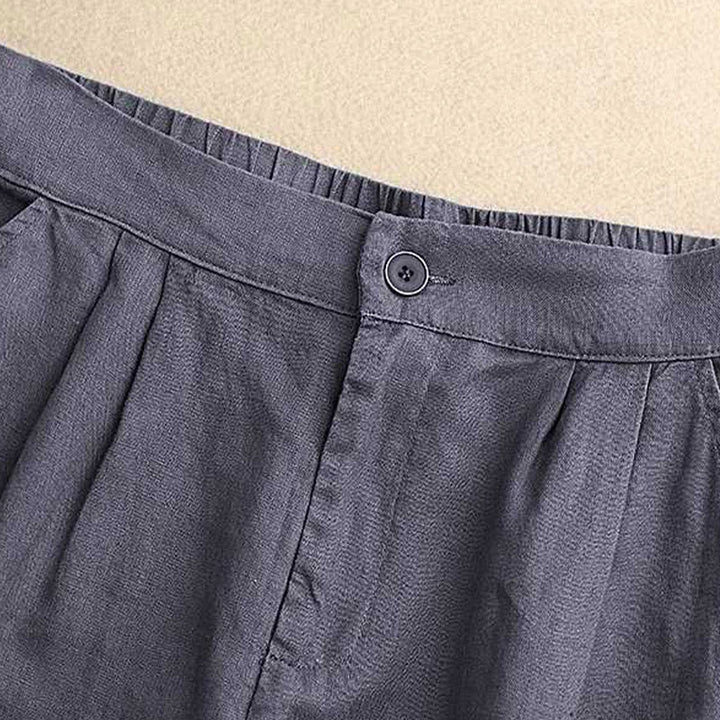 Buddha Stones夏 カジュアル 無地 ジッパーボタン アクリルファイバー カエルボタン レディース ショートパンツ ポケット付き