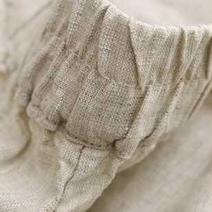 Buddha Stones夏 カジュアル 無地 ジッパーボタン アクリルファイバー カエルボタン レディース ショートパンツ ポケット付き - image 15