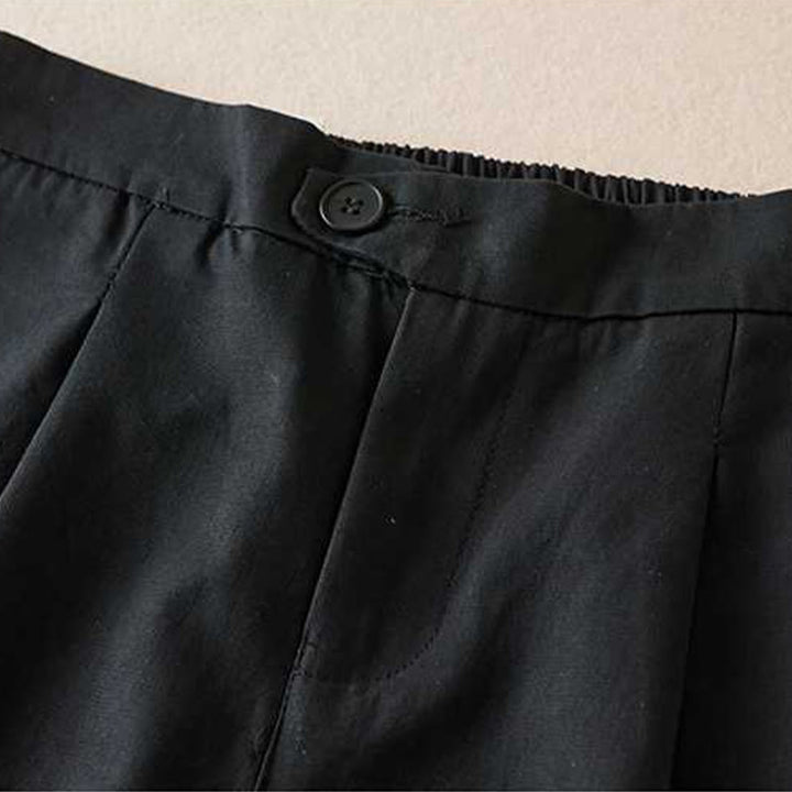 Buddha Stones夏 カジュアル 無地 コットン リネン ジッパー ボタン レディース ショートパンツ ポケット付き - image 10