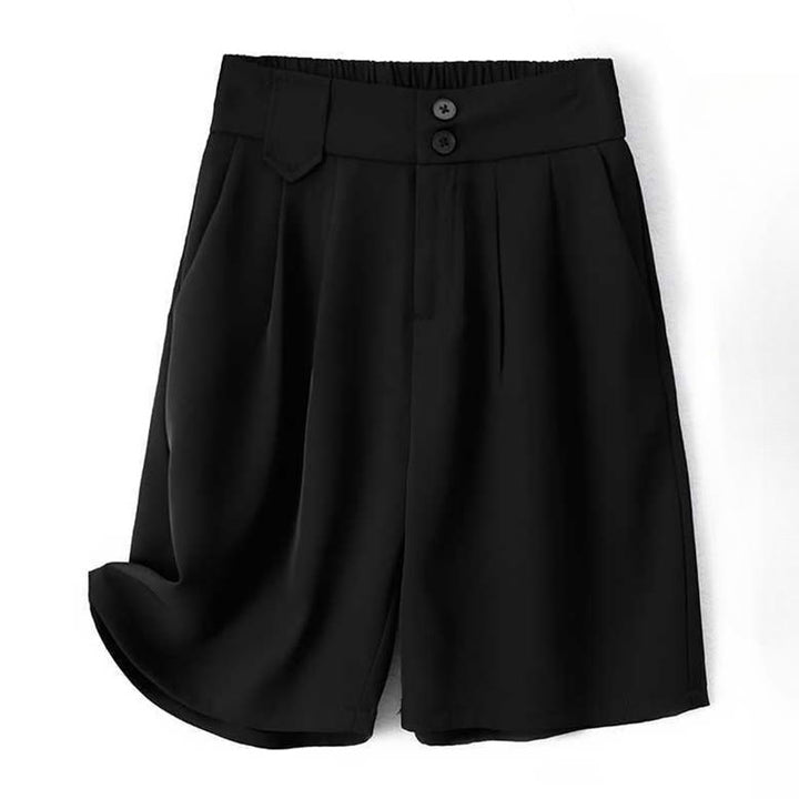 Buddha Stones夏 カジュアル ジッパーボタン ゆったり 無地 コットンリネン レディース ショートパンツ ポケット付き