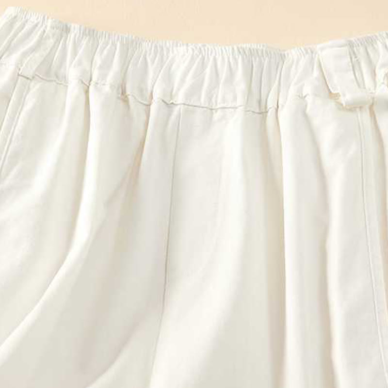 Buddha Stones夏 カジュアル ゆったり 無地 コットン レディース ショートパンツ ポケット付き - image 16