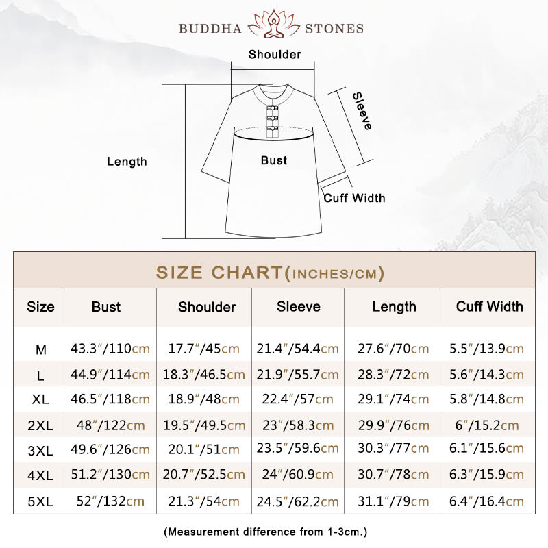 Buddha Stones 2点セット 唐装 伝統 カエルボタン ユニフォーム 長袖 シャツ パンツ メンズ セット - image 3