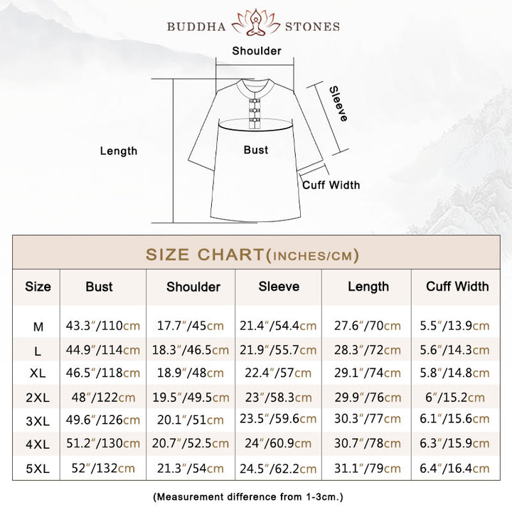 Buddha Stones 2点セット 唐装 伝統 カエルボタン ユニフォーム 長袖 シャツ パンツ メンズ セット - image 3