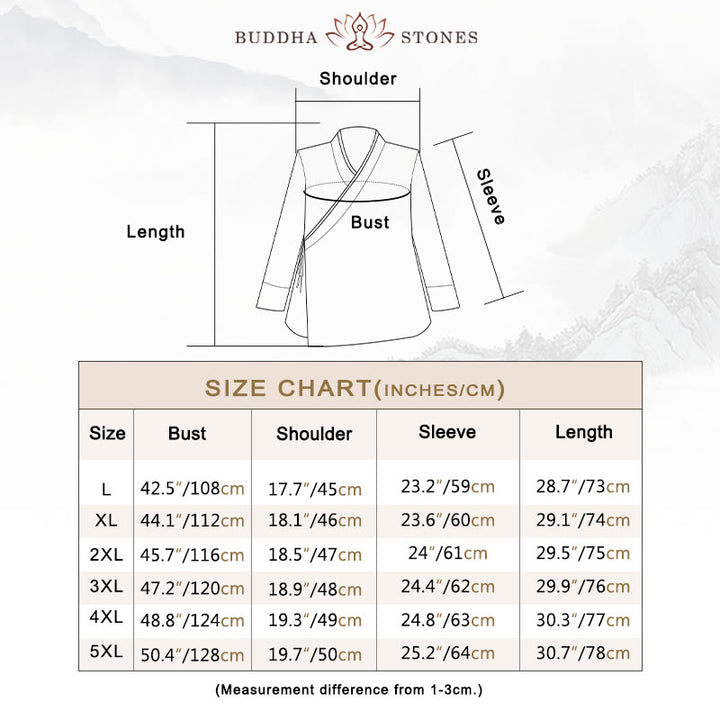 Buddha Stones無地 ハーフフロッグボタン 唐装 コットンリネン メンズ ジャケット シャツ - image 3