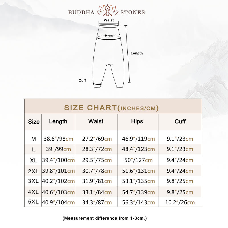 Buddha Stonesエレファント ブラウン ブラック プリント コットン メンズ ロング クロップド ハーレムパンツ ポケット付き - image 3
