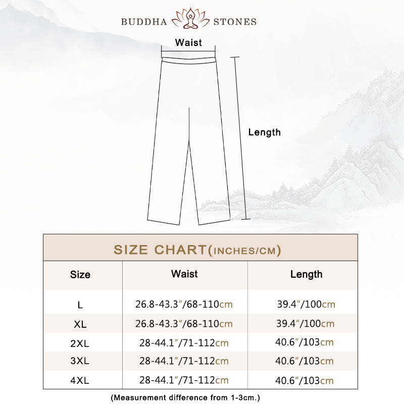 Buddha Stones 2点セット 無地 唐装 メンズ フロッグボタン 長袖 シャツ パンツ セット