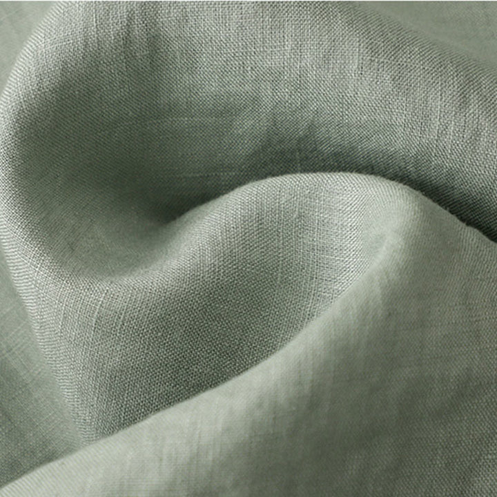 Buddha Stonesカジュアル プレーンボタン クルーネック フリルネック 半袖 コットンリネン レディース ミディドレス - image 8