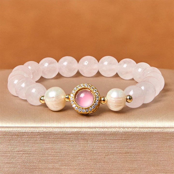 Buddha Stonesピンククリスタルパール ウォームスブレスレット
