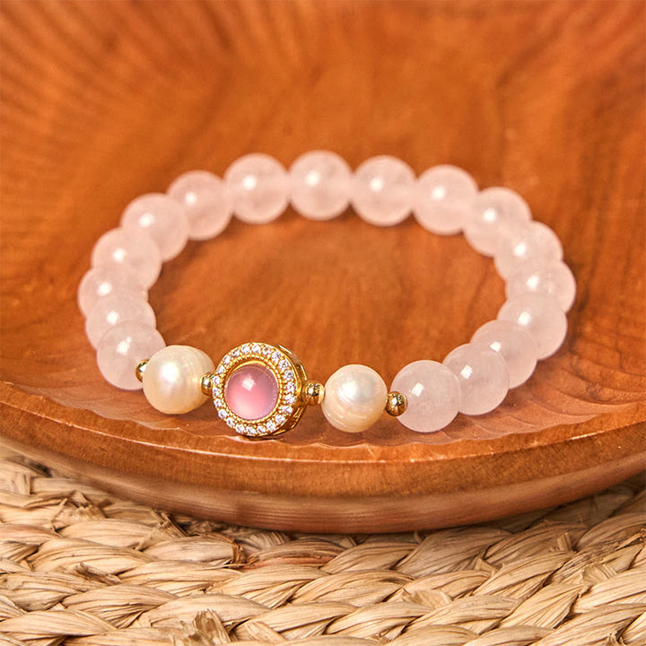 Buddha Stonesピンククリスタルパール ウォームスブレスレット