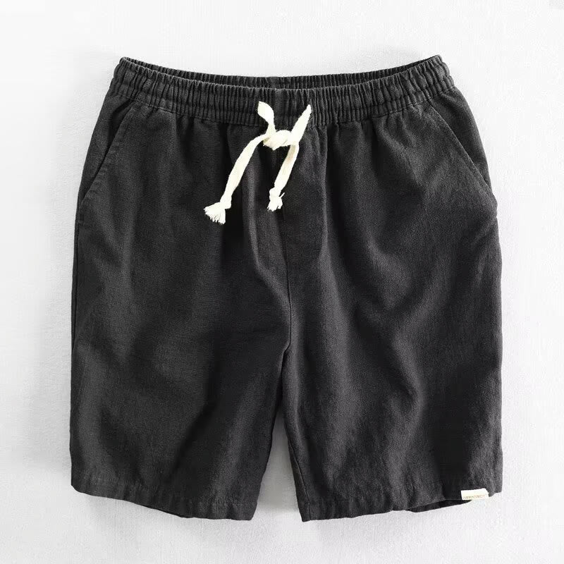 Buddha Stonesドローストリング 伸縮性ウエスト コットン メンズ ショートパンツ ポケット付き - 黒 - US/UK/AU40、EU50（3XL） - image 4