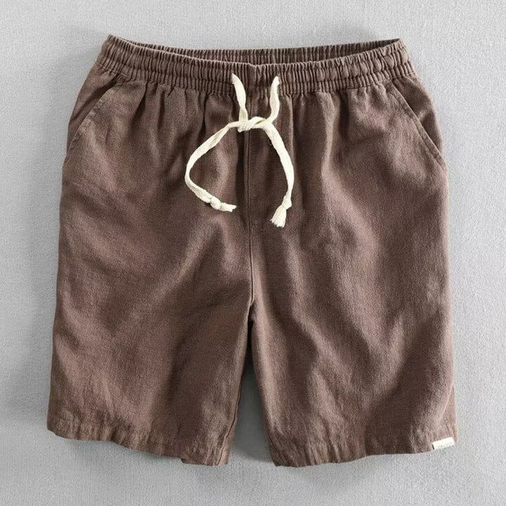 Buddha Stonesドローストリング 伸縮性ウエスト コットン メンズ ショートパンツ ポケット付き - サドルブラウン - US/UK/AU40、EU50（3XL） - image 5
