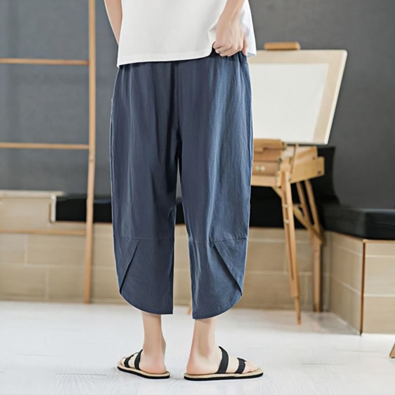 Buddha Stonesメンズ 夏用 無地 7-8丈 ドローストリングパンツ ポケット付き - image 23