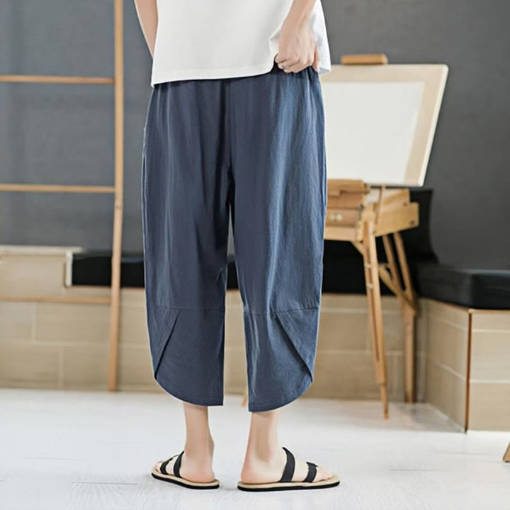 Buddha Stonesメンズ 夏用 無地 7-8丈 ドローストリングパンツ ポケット付き - image 23