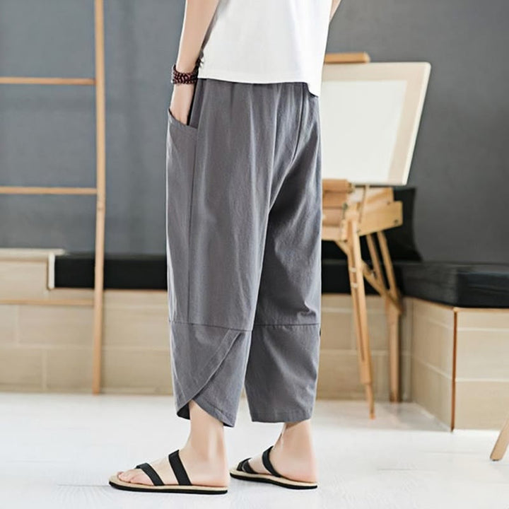 Buddha Stonesメンズ 夏用 無地 7-8丈 ドローストリングパンツ ポケット付き - image 15