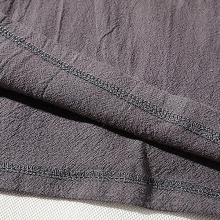 Buddha Stones2枚組 無地ノッチカラーTシャツ ワイドレッグショーツ ポケット付き メンズ瞑想服セット - image 11