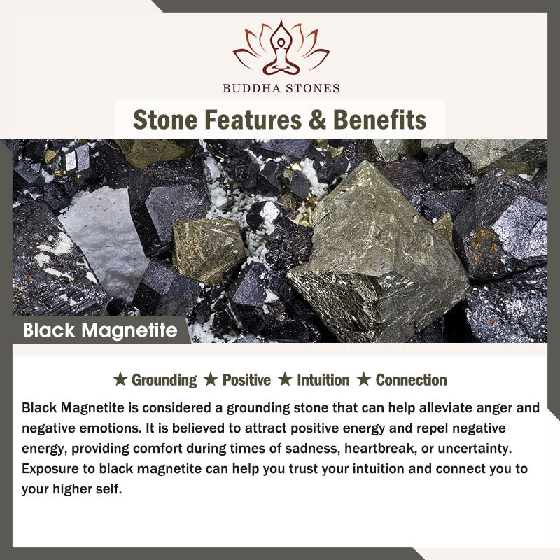 Buddha Stones天然マラカイト ブラックマグネタイト ブラックオブシディアン 二列ビーズ 抗不安ブレスレット