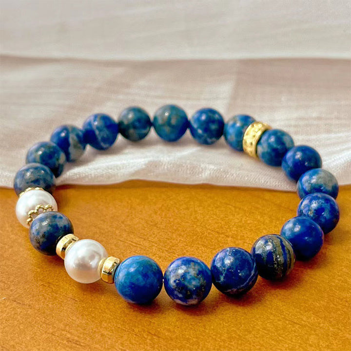 Buddha Stonesラズライト ラピスラズリ ビーズ セレニティ バランス ブレスレット - image 2