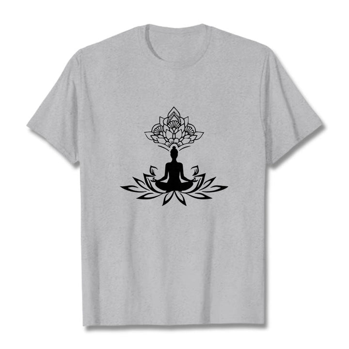 Buddha Stones、蓮の花、瞑想、仏陀のTシャツ - ライトグレー - 2XL - image 19