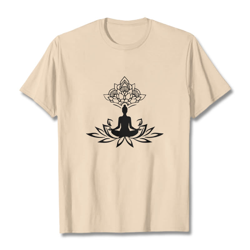 Buddha Stones、蓮の花、瞑想、仏陀のTシャツ - ビスク - 2XL - image 8