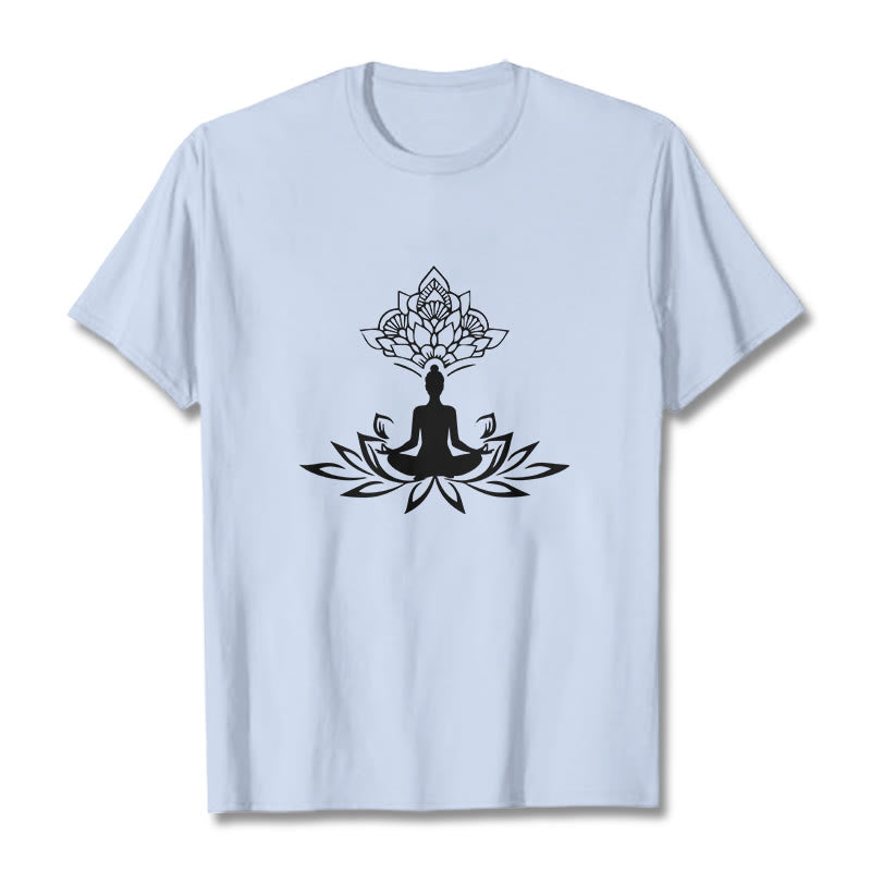 Buddha Stones、蓮の花、瞑想、仏陀のTシャツ - ライトシアン - 2XL - image 19