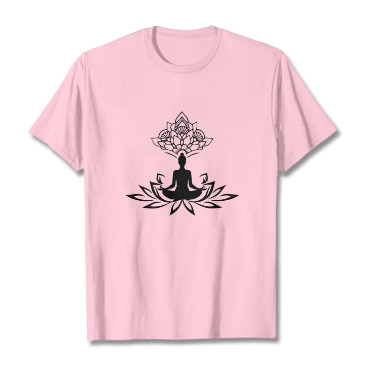 Buddha Stones、蓮の花、瞑想、仏陀のTシャツ - ライトピンク - 2XL - image 13