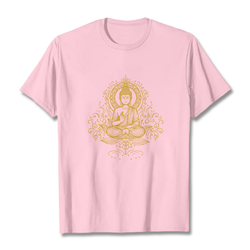 Buddha Stones、蓮の花、つる、瞑想、仏陀のTシャツ - ライトピンク - 2XL - image 13