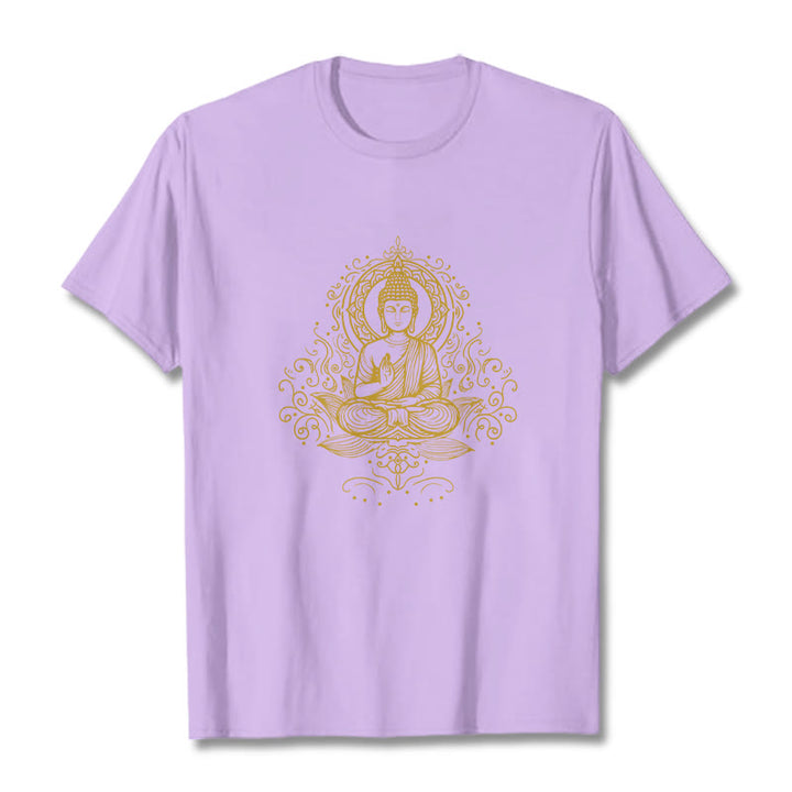 Buddha Stones、蓮の花、つる、瞑想、仏陀のTシャツ - 梅 - 2XL - image 16