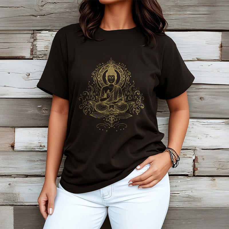 Buddha Stones、蓮の花、つる、瞑想、仏陀のTシャツ - image 7