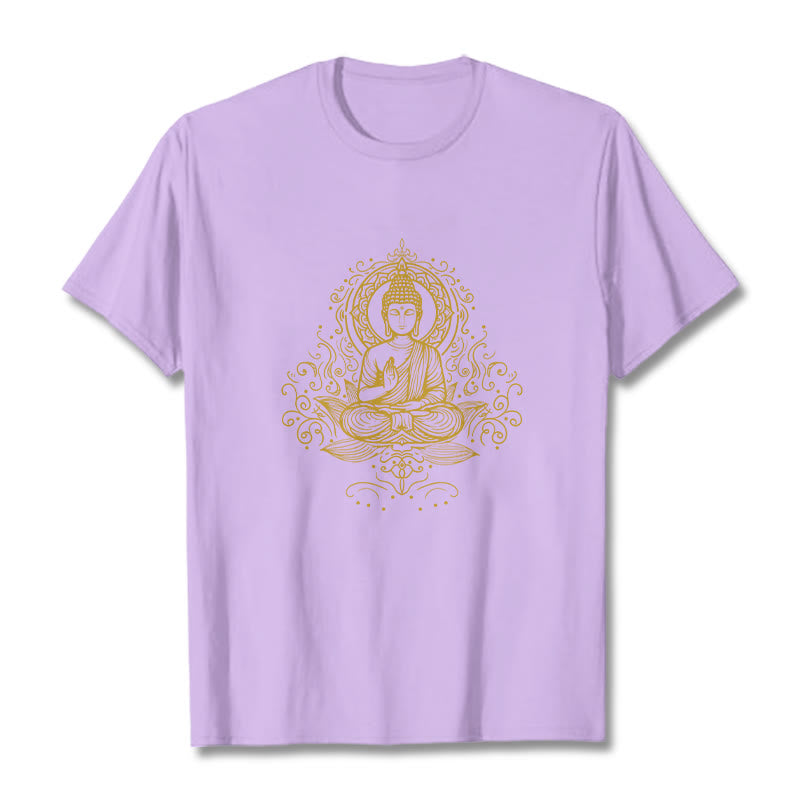 Buddha Stones、蓮の花、つる、瞑想、仏陀のTシャツ - 梅 - 2XL - image 17