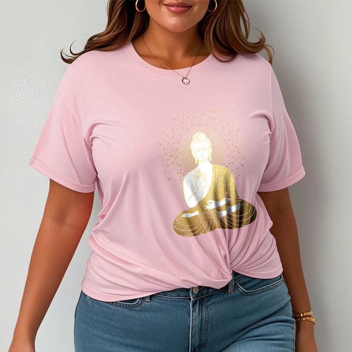 Buddha Stones、黄金の瞑想、黄金のオーラを持つ仏陀のTシャツ - image 14