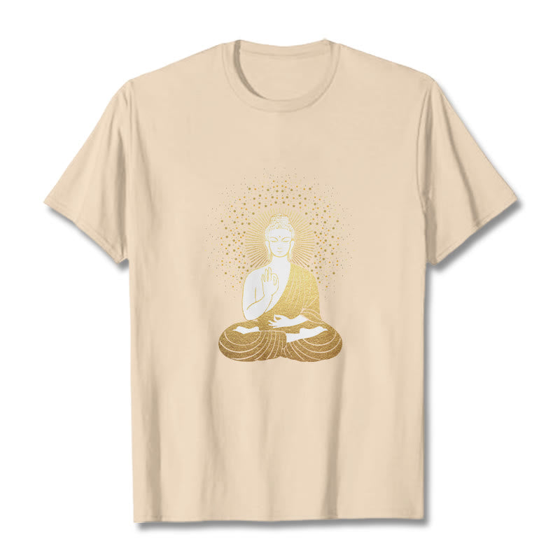 Buddha Stones、黄金の瞑想、黄金のオーラを持つ仏陀のTシャツ - ビスク - 2XL - image 11
