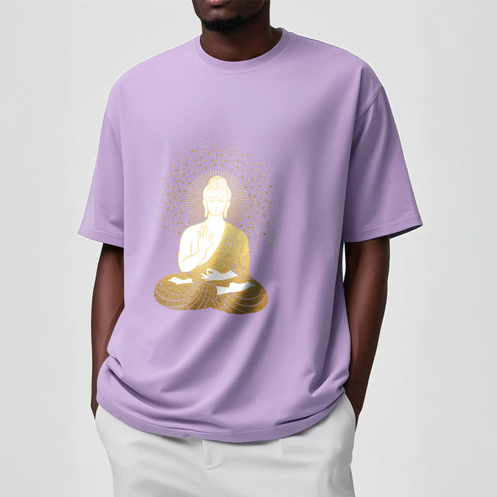 Buddha Stones、黄金の瞑想、黄金のオーラを持つ仏陀のTシャツ - image 17