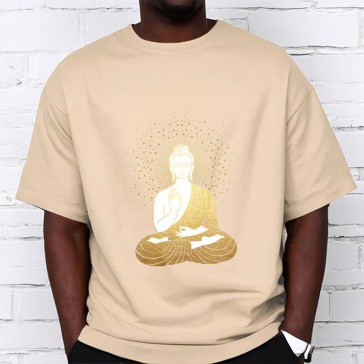 Buddha Stones、黄金の瞑想、黄金のオーラを持つ仏陀のTシャツ - image 12