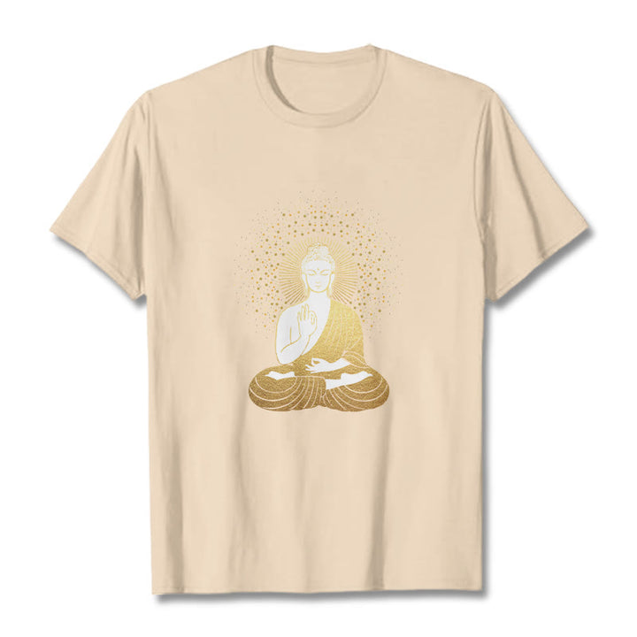 Buddha Stones、黄金の瞑想、黄金のオーラを持つ仏陀のTシャツ - ビスク - 2XL - image 10