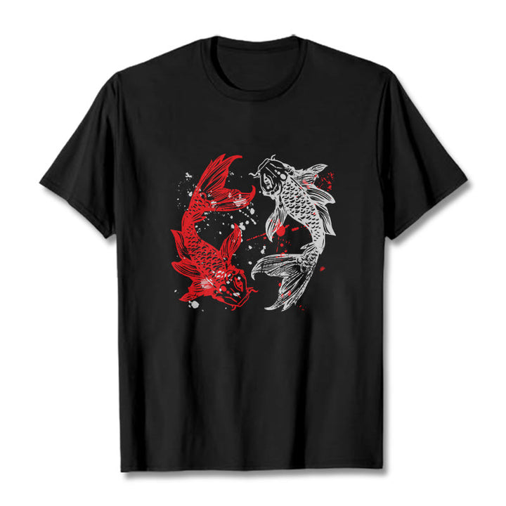 Buddha Stones赤黒鯉Tシャツ - 黒 - 2XL - image 5