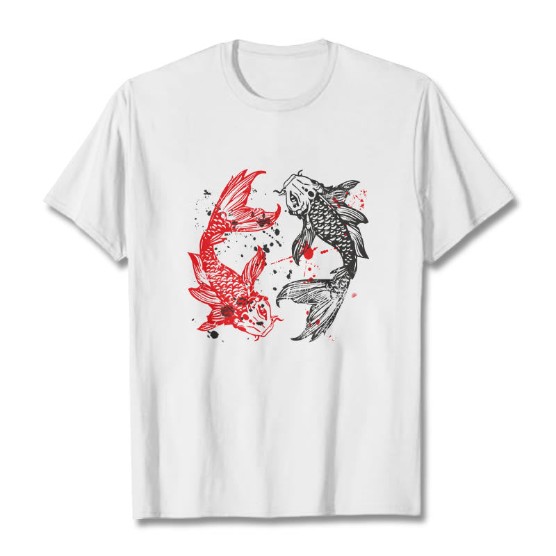 Buddha Stones赤黒鯉Tシャツ - 白 - 2XL - image 0