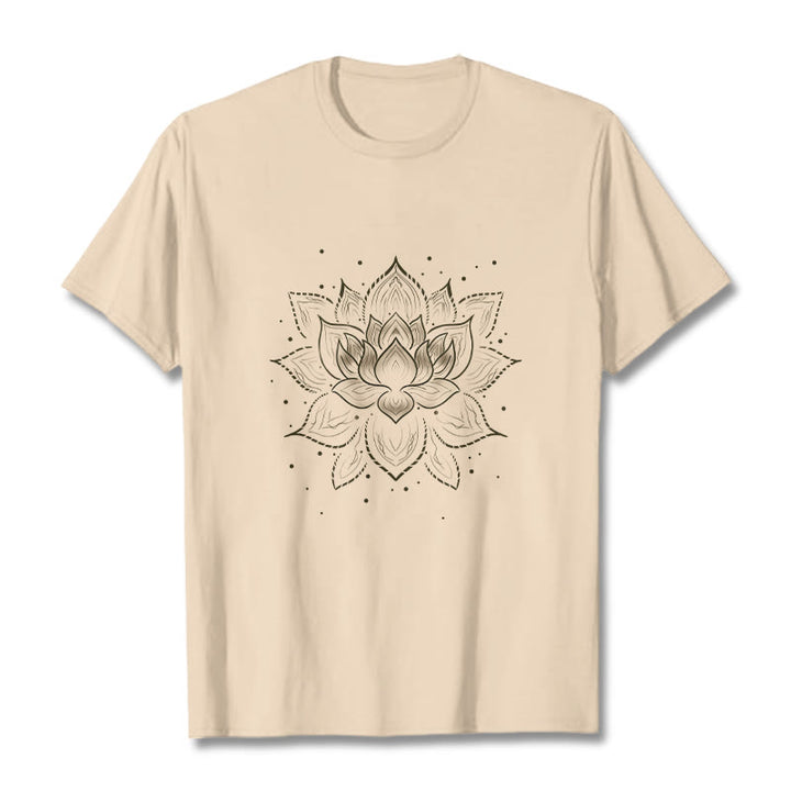 Buddha Stonesの黄金蓮の花のデザインTシャツ - ビスク - 2XL - image 8