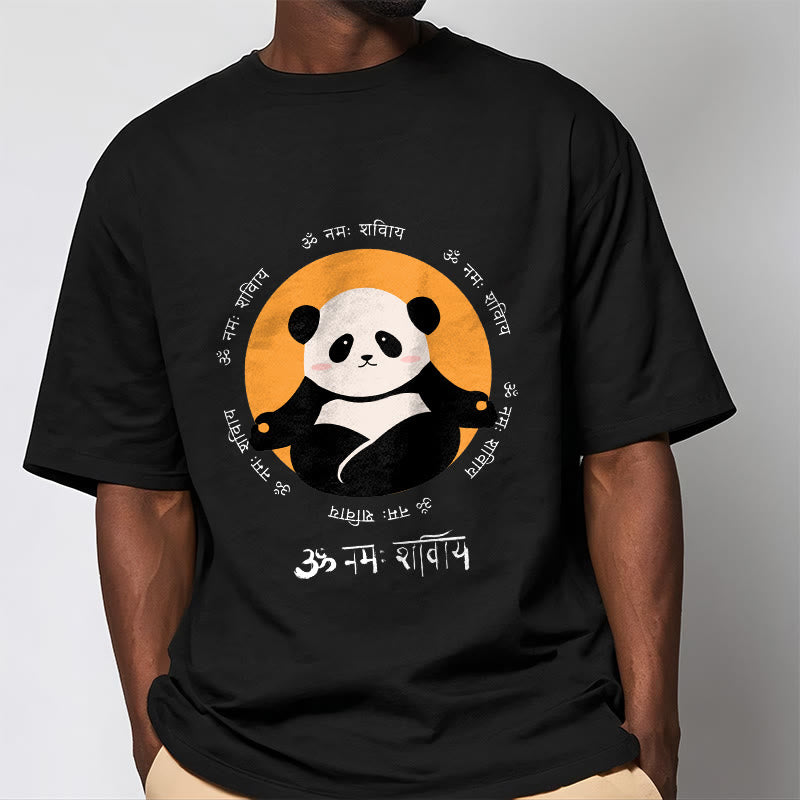 Buddha Stonesパンダ サンスクリット ナマ シヴァヤ Tシャツ Tシャツ - image 6