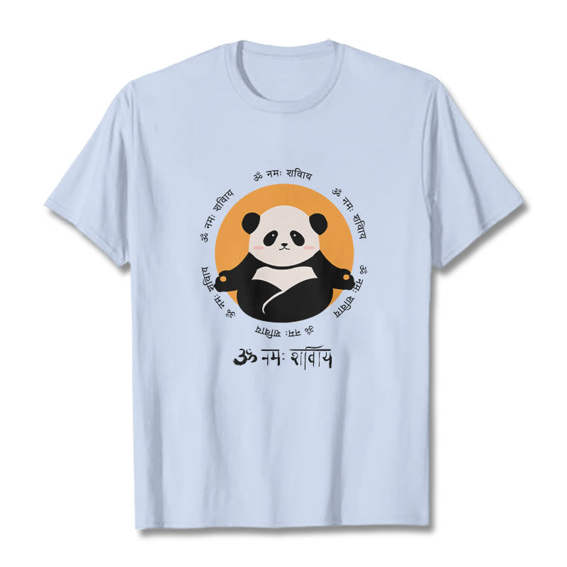 Buddha Stonesパンダ サンスクリット ナマ シヴァヤ Tシャツ Tシャツ - ライトシアン - 2XL - image 19