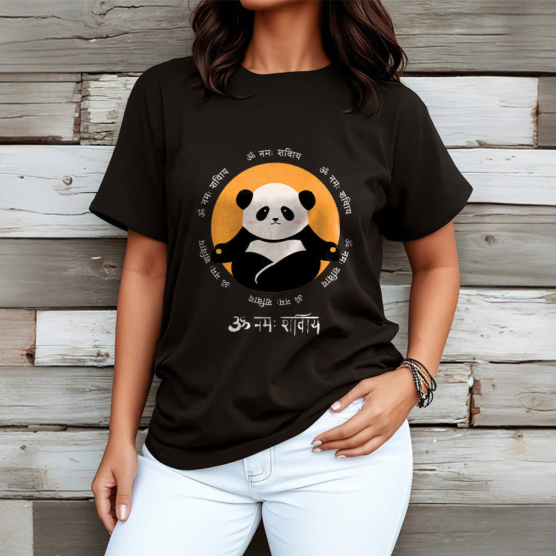 Buddha Stonesパンダ サンスクリット ナマ シヴァヤ Tシャツ Tシャツ - image 6