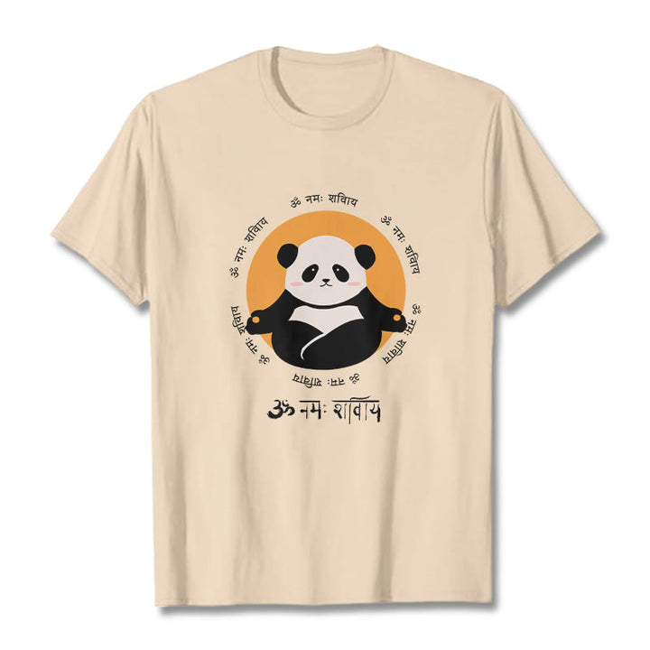 Buddha Stonesパンダ サンスクリット ナマ シヴァヤ Tシャツ Tシャツ - ビスク - 2XL - image 9