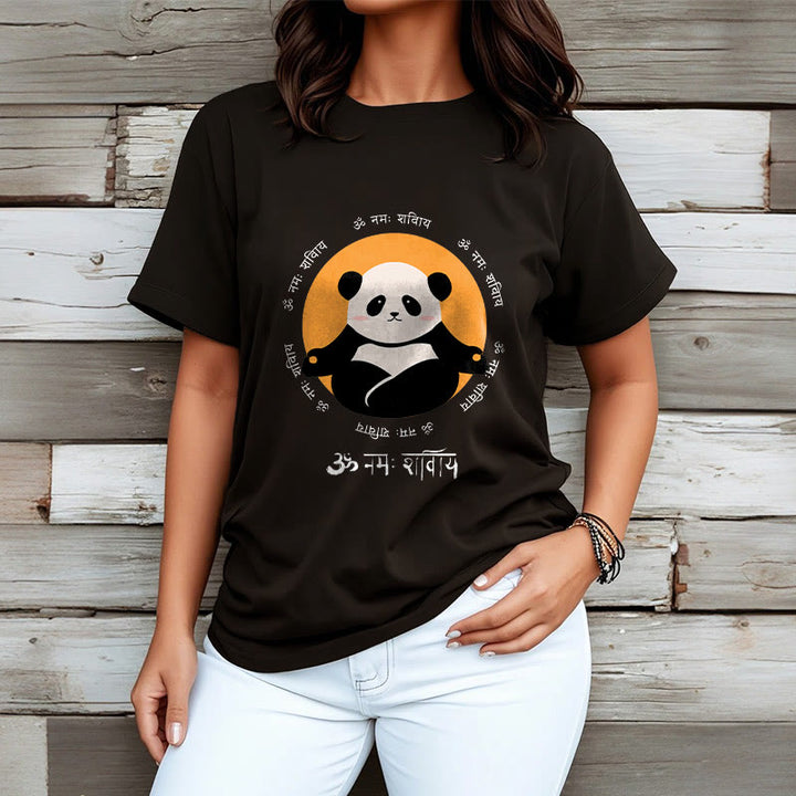 Buddha Stonesパンダ サンスクリット ナマ シヴァヤ Tシャツ Tシャツ - image 7