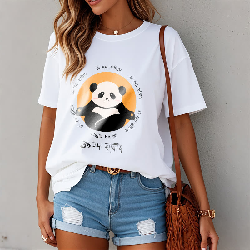 Buddha Stonesパンダ サンスクリット ナマ シヴァヤ Tシャツ Tシャツ - image 3