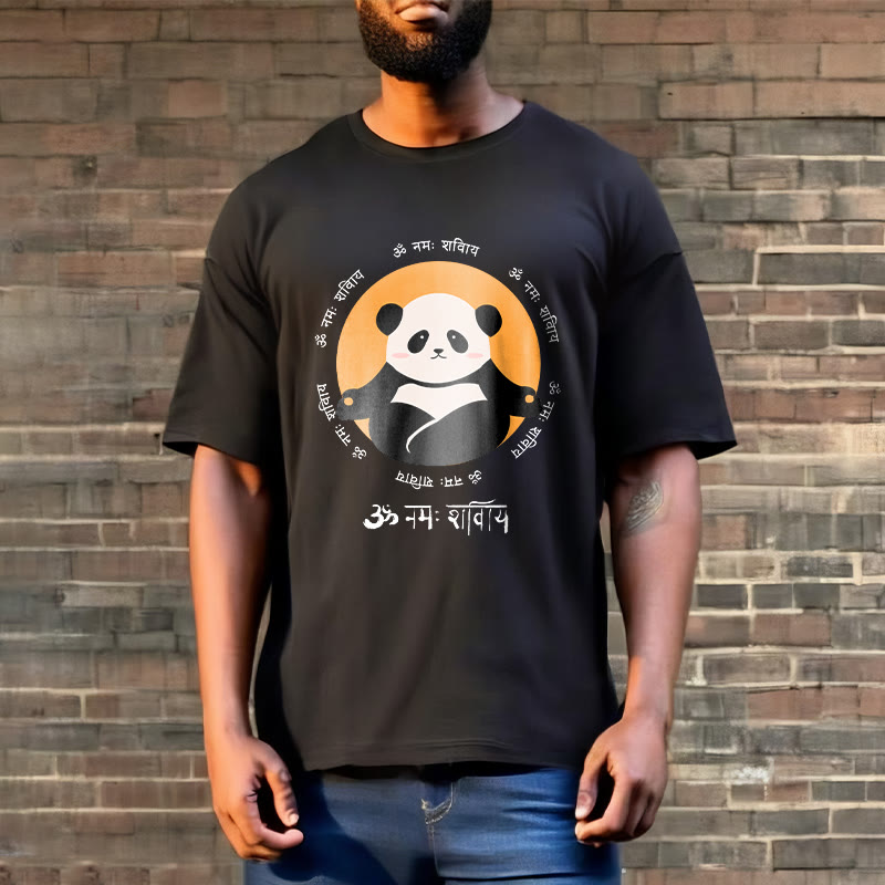 Buddha Stonesパンダ サンスクリット ナマ シヴァヤ Tシャツ Tシャツ - image 7