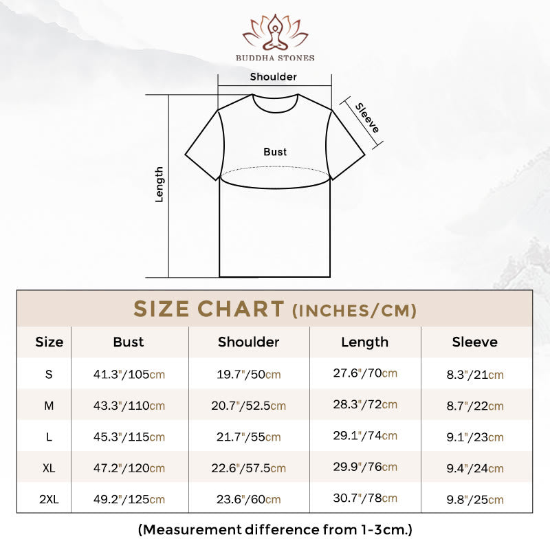 Buddha Stones、オーム、サンスクリット語、ナマステ、葉っぱの模様、瞑想コットンTシャツ - image 3