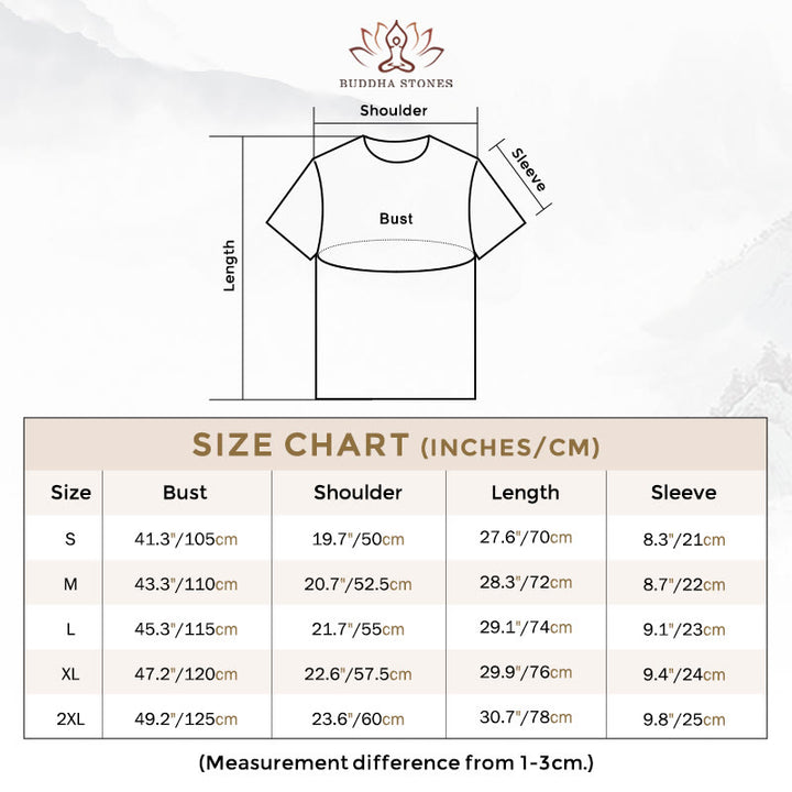 Buddha Stones、オーム、サンスクリット語、ナマステ、葉っぱの模様、瞑想コットンTシャツ - image 3