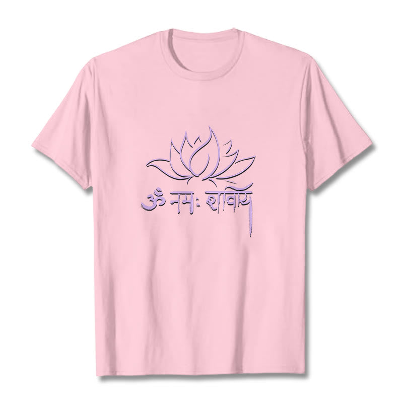 Buddha Stonesロータス サンスクリット ナマ シヴァヤ Tシャツ Tシャツ - ライトピンク - 2XL - image 12