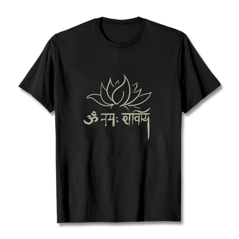 Buddha Stonesロータス サンスクリット ナマ シヴァヤ Tシャツ Tシャツ - 黒 - 2XL - image 6