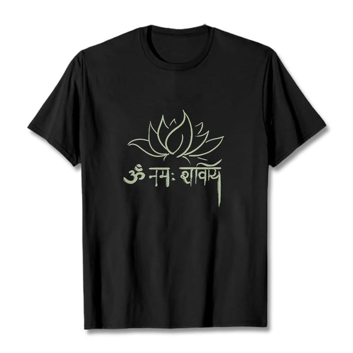 Buddha Stonesロータス サンスクリット ナマ シヴァヤ Tシャツ Tシャツ - 黒 - 2XL - image 6